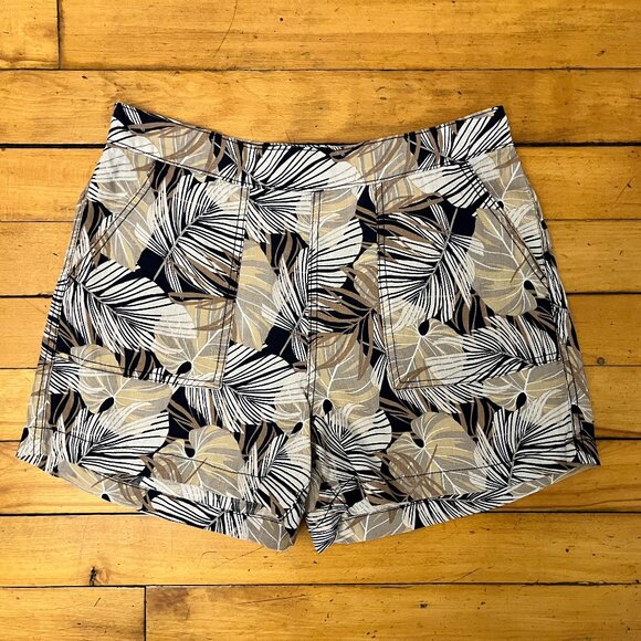 C&C California Tropical Print Linen Blend Short, Size Large - Picture 1 of 9
